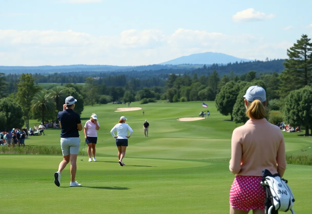 Players competing at the NCAA Women's Golf Regional at PGA Frisco, Louisville