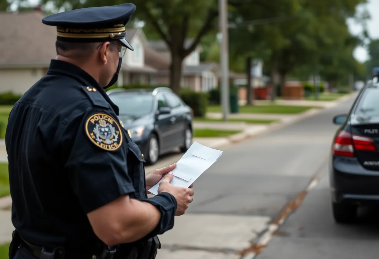 Law enforcement officials conducting an arrest related to human trafficking.