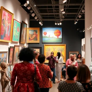 Artists displaying their work at the Artists & Afros event in Louisville.