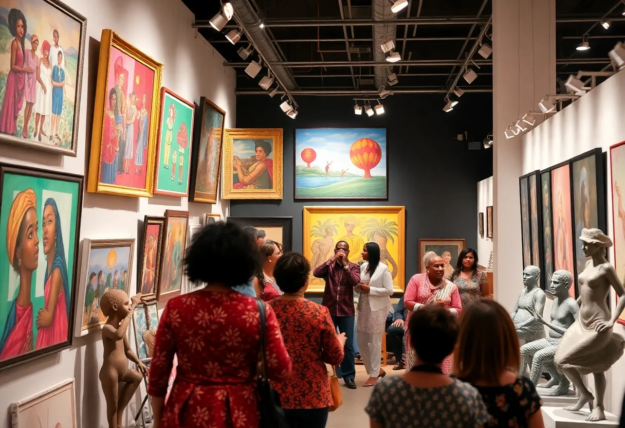 Artists displaying their work at the Artists & Afros event in Louisville.