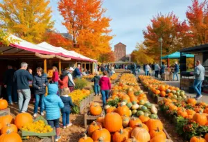 Families enjoying autumn festivities at Waterfront Park in Louisville
