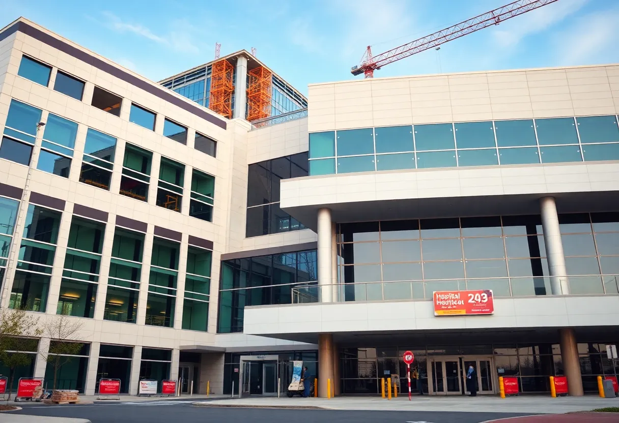Construction of Baptist Health Hospital in Louisville