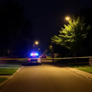 Police officers in a residential area investigating vehicle break-ins.