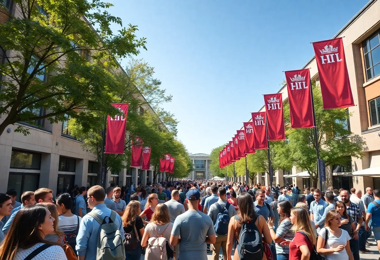 Bellarmine University students and alumni celebrating the 75th anniversary event