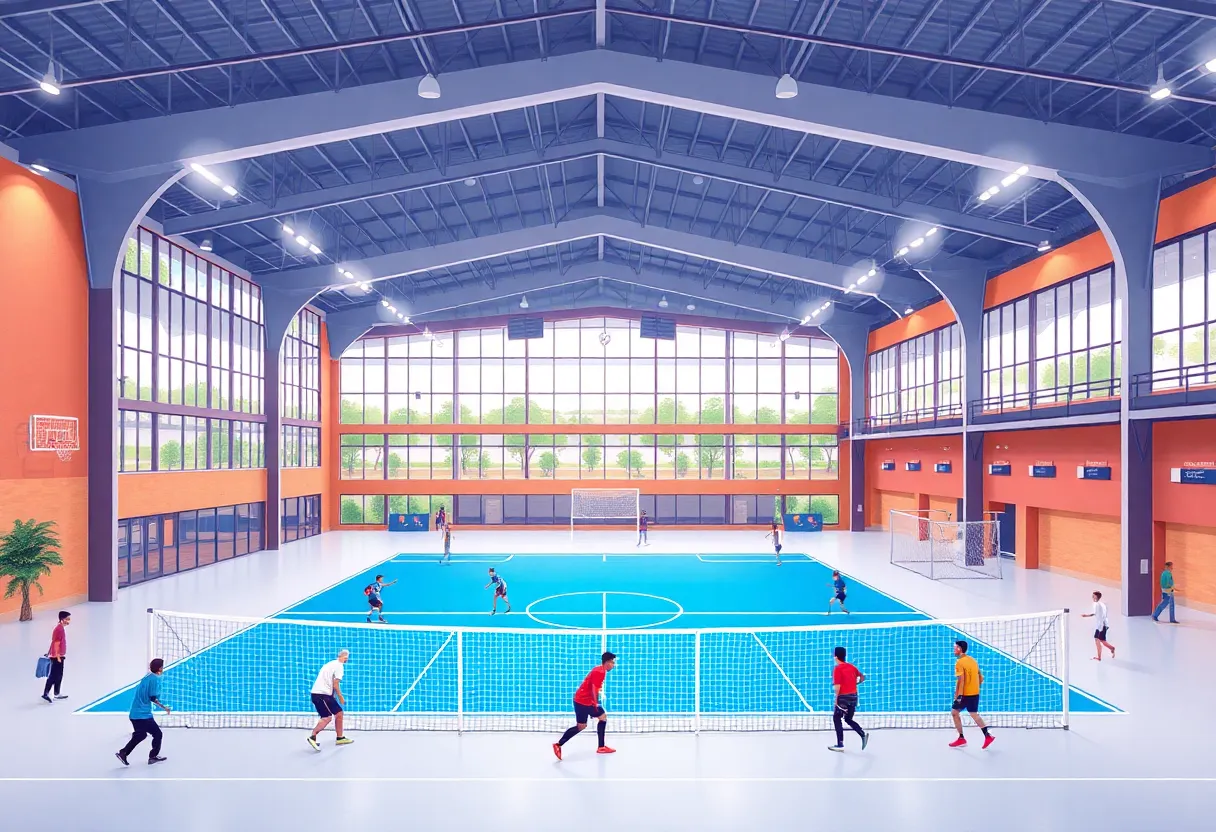 Illustration of Bellarmine University sports complex design
