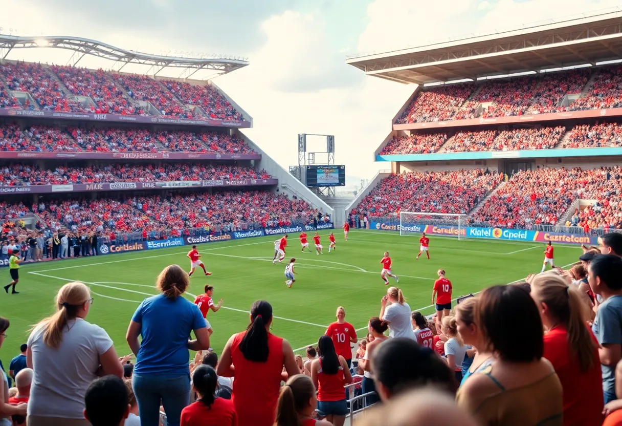 Bellarmine women's soccer team playing at Owsley B. Fraziers Stadium