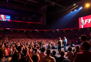 Concert crowd enjoying performance at KFC Yum! Center
