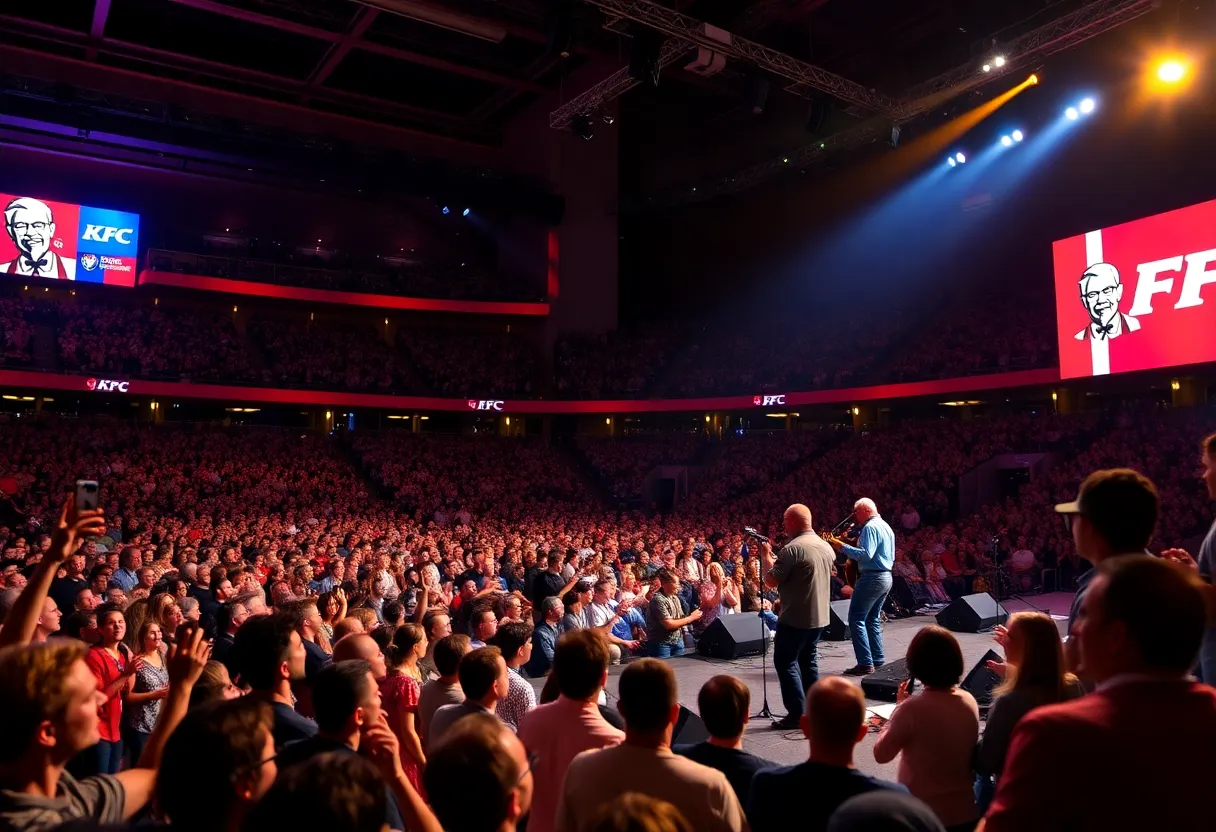 Concert crowd enjoying performance at KFC Yum! Center