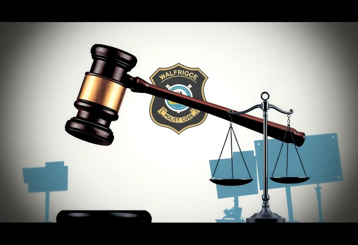 Symbolic representation of police accountability in the Breonna Taylor case.