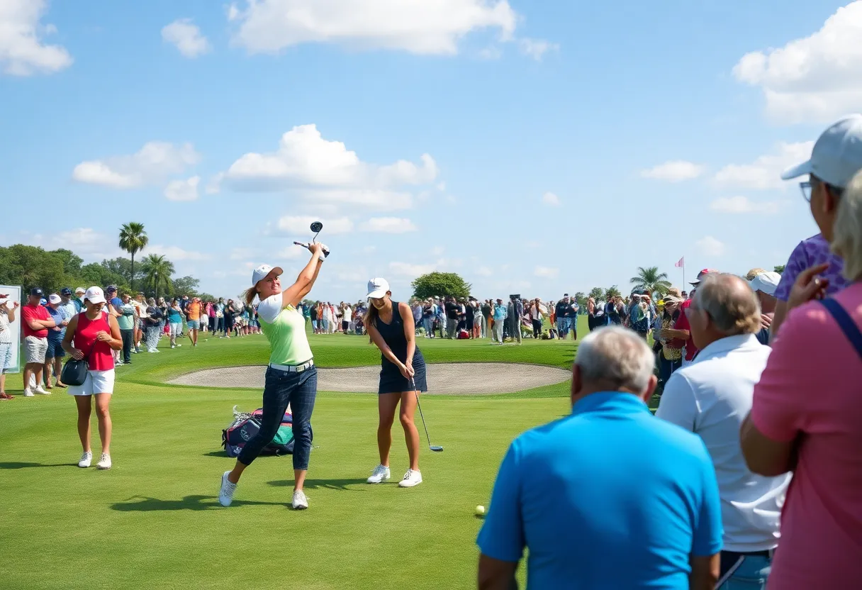 Female golfer participating in a tournament at Oxmoor Country Club