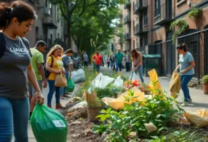 Volunteers participating in a neighborhood cleanup in Portland, Louisville