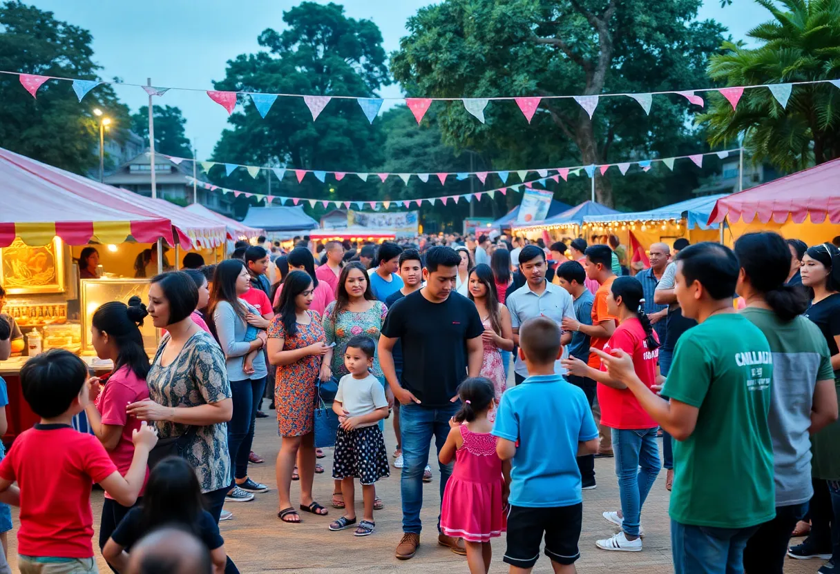 Families engaging in a community festival at the Muhammad Ali Center