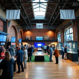 Guests participating in a corporate event at Louisville Slugger Museum & Factory