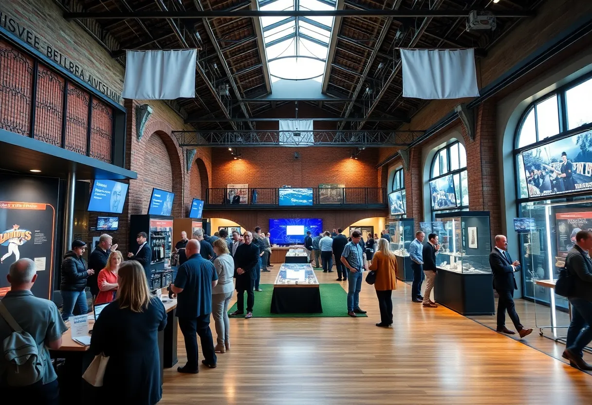 Guests participating in a corporate event at Louisville Slugger Museum & Factory