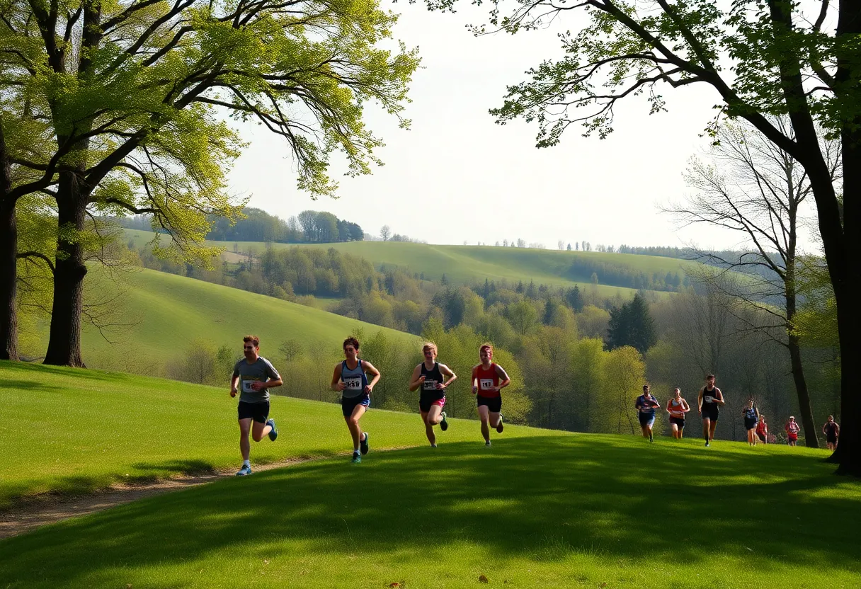 Runners participating in the cross country race at Swag's Louisville Classic