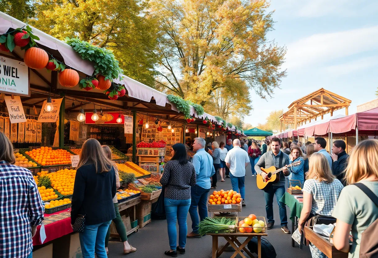Crowd enjoying the fall festival at Louisville's West End Farmers Market.