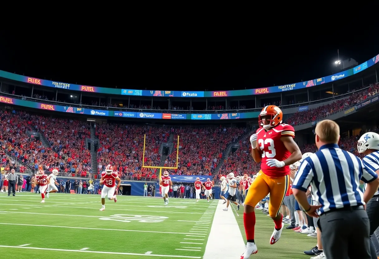 Florida International University football team celebrating their victory
