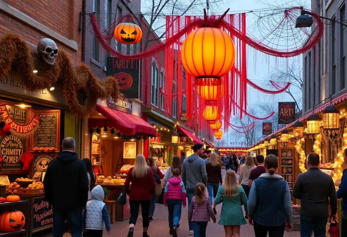 Crowds enjoying the Fright Fair in Jeffersonville's NoCo Arts District