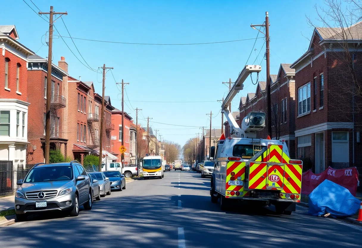 LG&E utility crews responding to a gas leak in Iroquois neighborhood in Louisville.