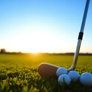 A picturesque golf course at sunrise representing hope and renewal in golf.