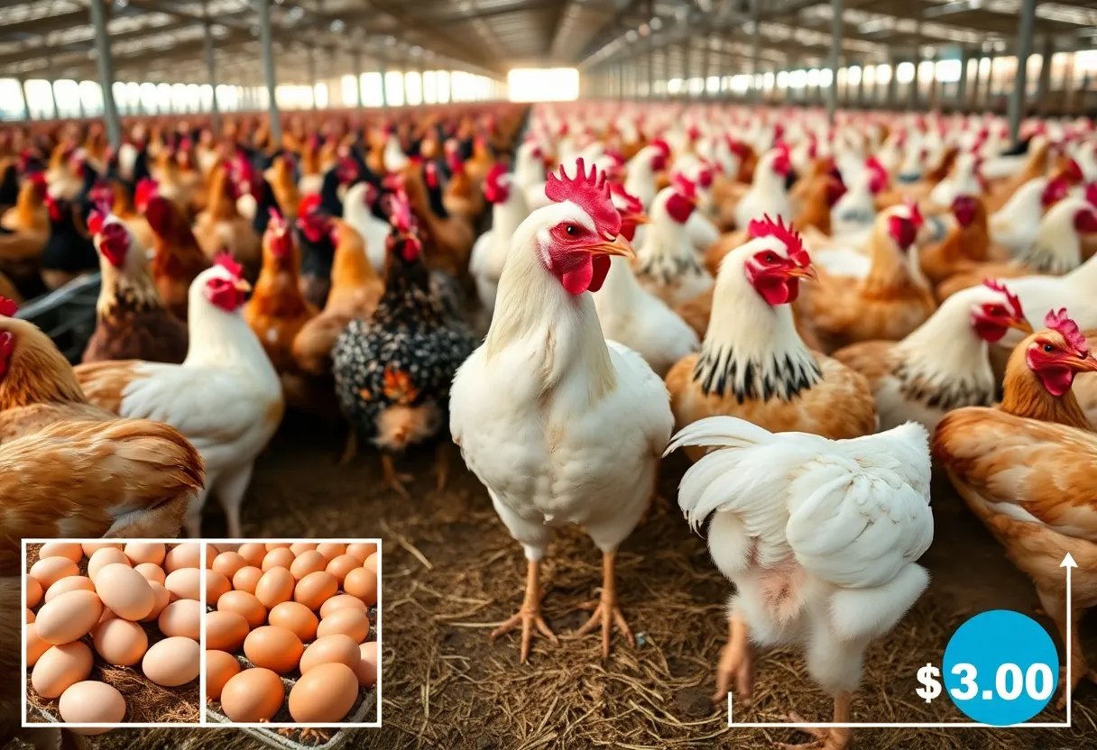 Chickens on a poultry farm affected by HPAI