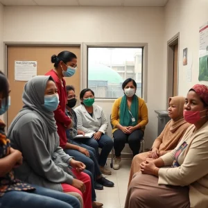Patients receiving care at a community wellness clinic