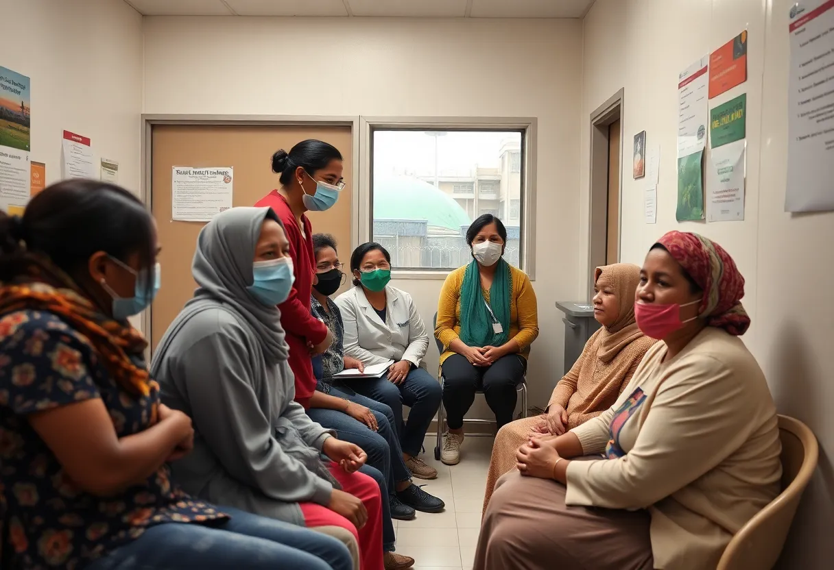 Patients receiving care at a community wellness clinic