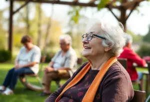 Elderly individuals participating in a community wellness program