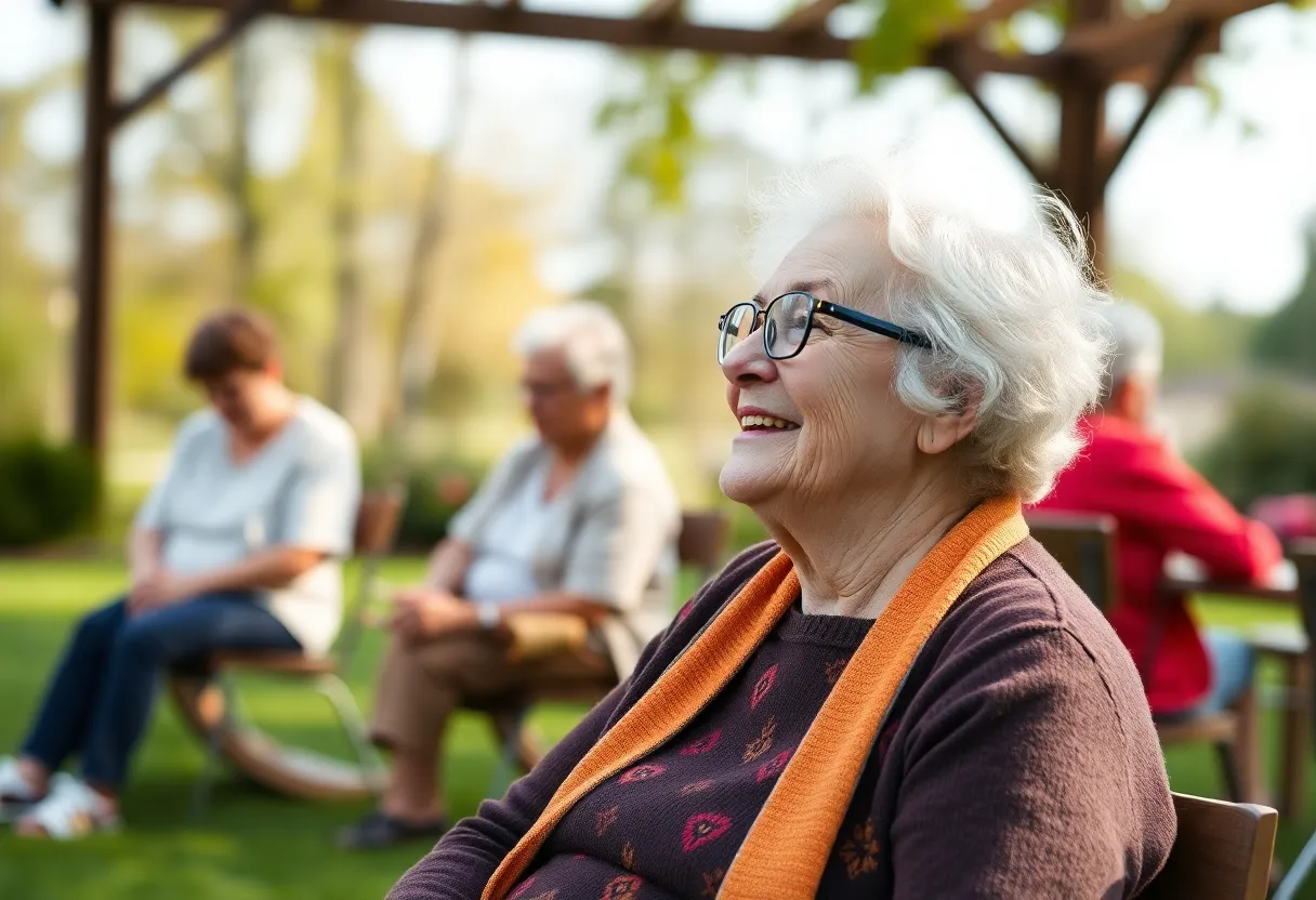 Elderly individuals participating in a community wellness program