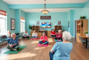 Seniors participating in wellness activities at a community center