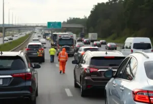 Traffic disruption on I-65 after an accident involving a semi-truck