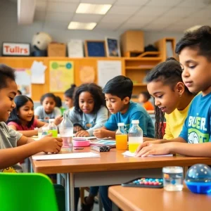 Diversely populated classroom in a JCPS magnet school focusing on STEM and arts.