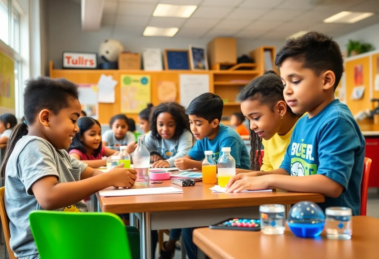 Diversely populated classroom in a JCPS magnet school focusing on STEM and arts.