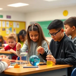 Students participating in STEM education activities