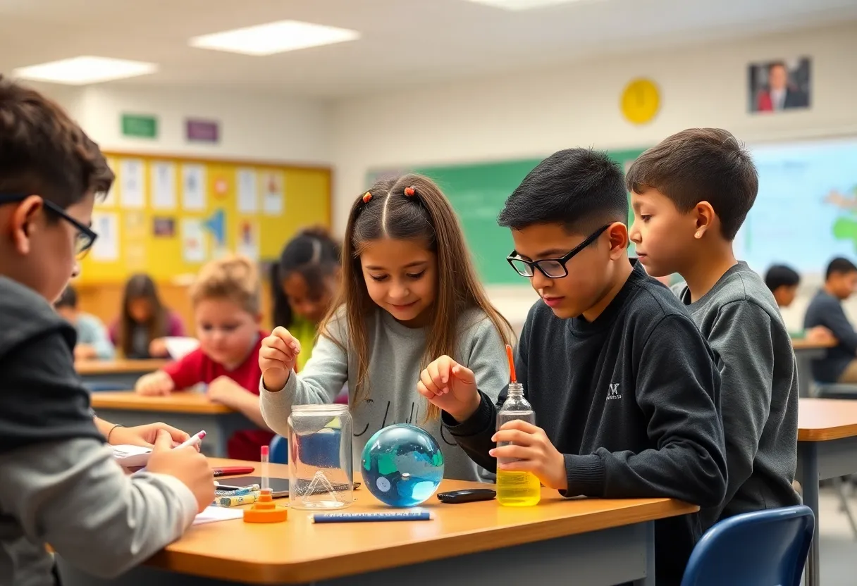 Students participating in STEM education activities