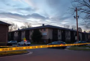 Police investigation scene at Jeffersontown apartment complex