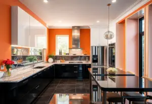 Luxurious kitchen with modern appliances and elegant design