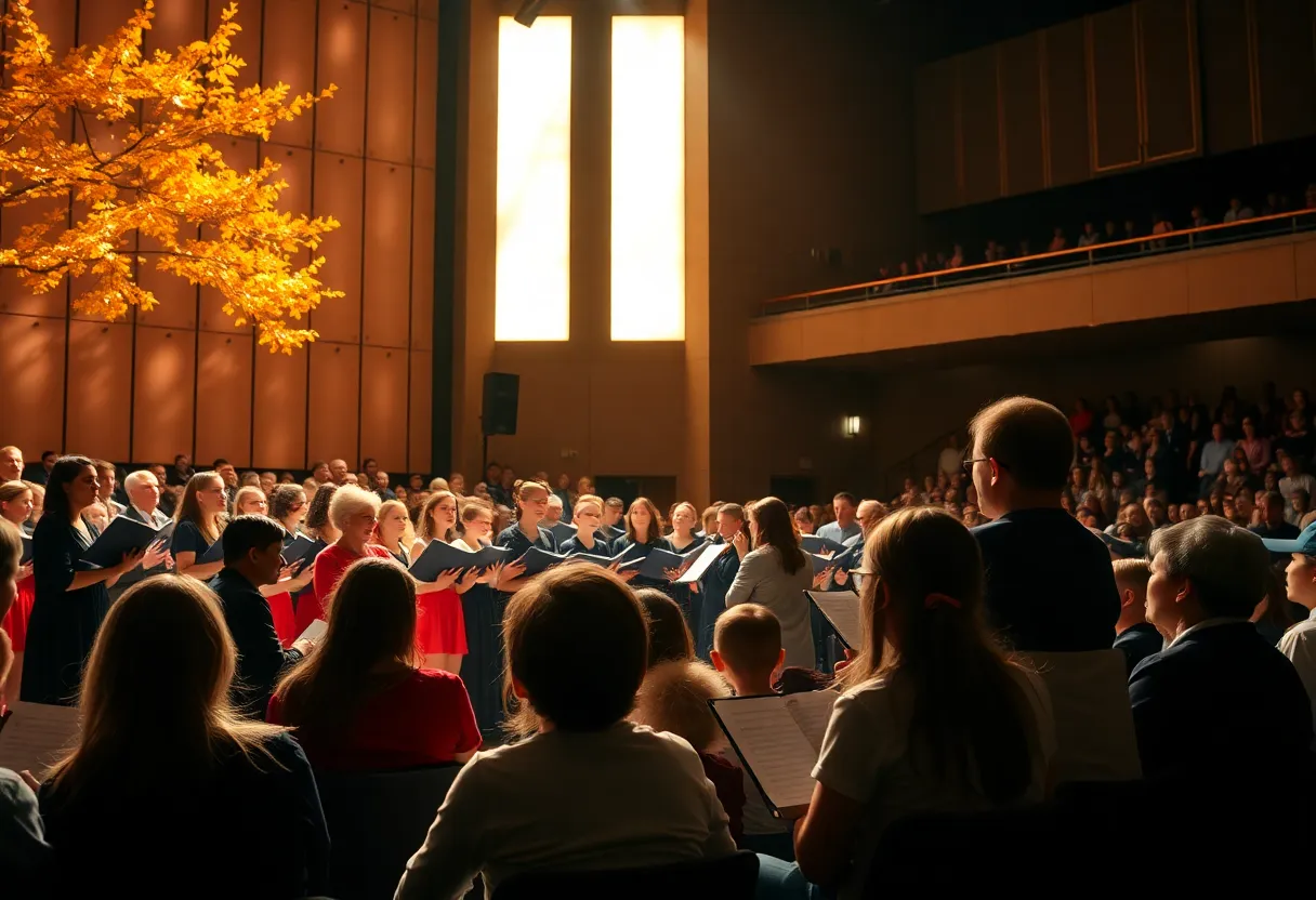 Choral ensemble performing at Kentucky Just Us concert