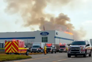 Fire at Ford Kentucky Truck Plant affecting SUV production.