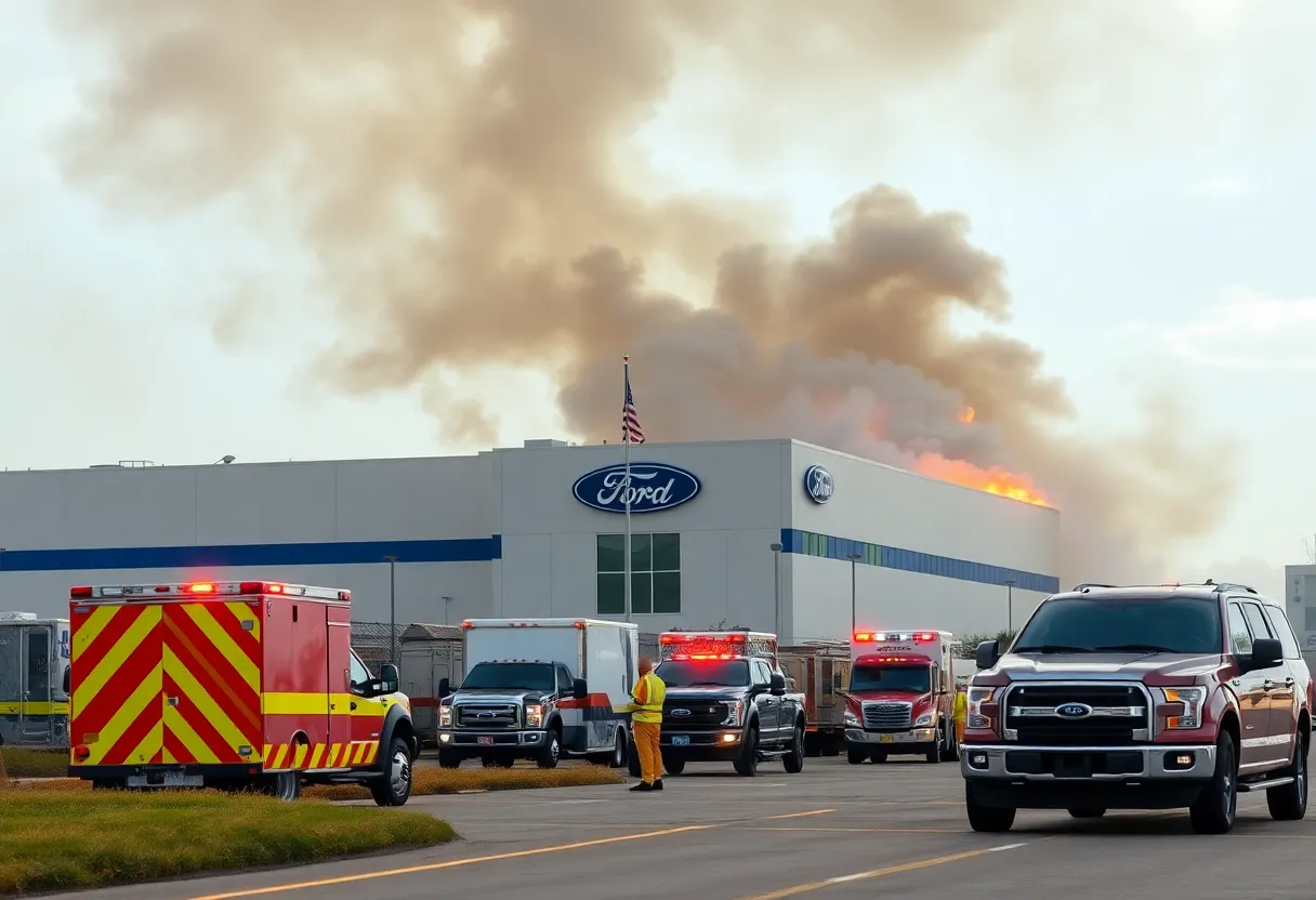 Fire at Ford Kentucky Truck Plant affecting SUV production.