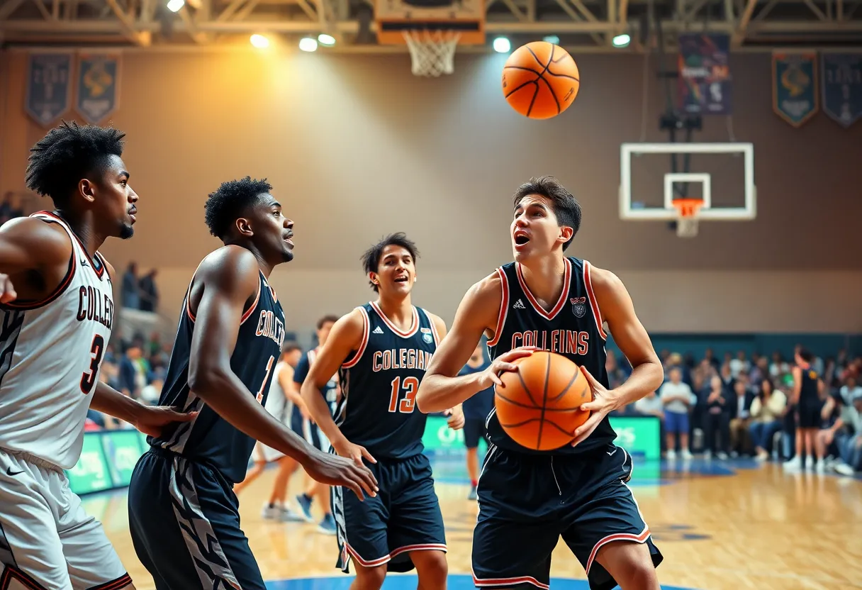 Kentucky Wildcats basketball players competing in a match.