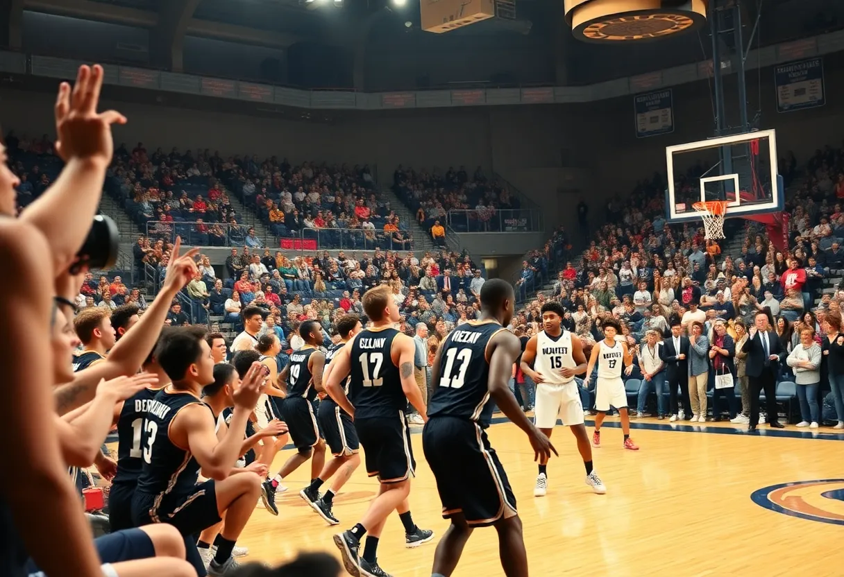 Kentucky Wildcats basketball players competing in the Blue-White scrimmage