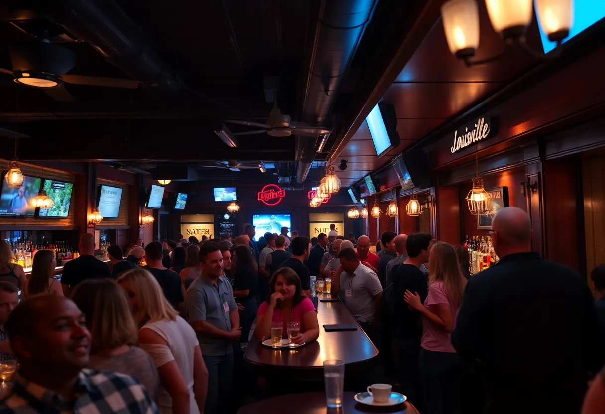 Vibrant atmosphere at a Louisville bar showcasing nightlife activities.
