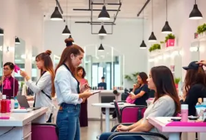 Students at Louisville Beauty Academy engaged in beauty training