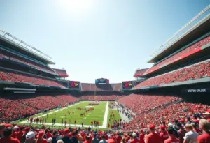 Crowd at L&N Stadium during the Louisville Cardinals football game against Boston College Eagles