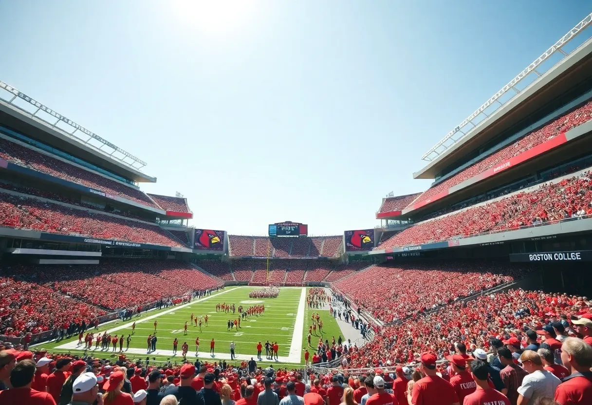 Crowd at L&N Stadium during the Louisville Cardinals football game against Boston College Eagles