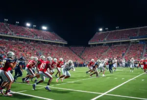 Louisville Cardinals football players during a game