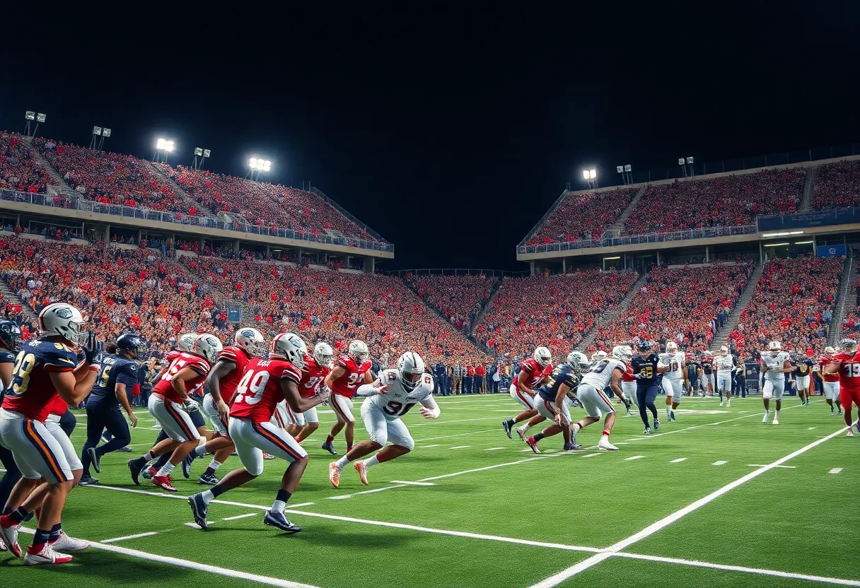 Louisville Cardinals football players during a game