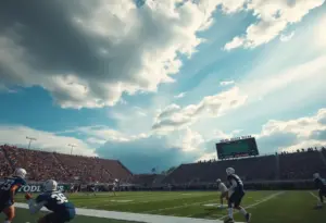Louisville Cardinals celebrating a victory over Miami.