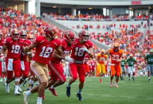 Louisville Cardinals playing against Miami Hurricanes at L&N Federal Credit Union Stadium